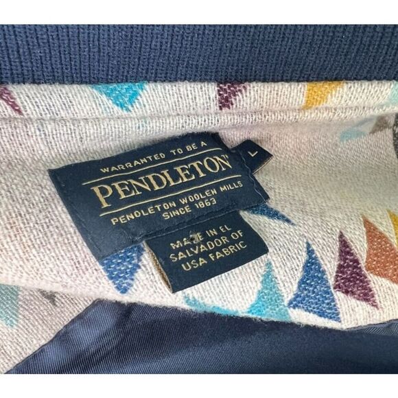 Pendleton Pilot Rock Jacquard Bomber Wool Zip Jacket $377 Size Large - Picture 12 of 16